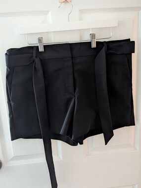 LOFT Black High-Waist Tie Front Women's Shorts